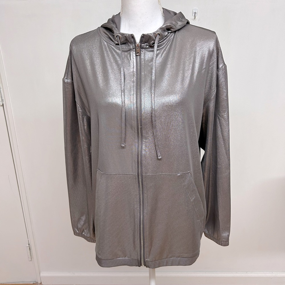 5 for $25 H & M Coachella Silver Hooded Jacket Size L